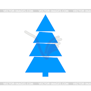 Christmas tree. Flat design style - royalty-free vector clipart