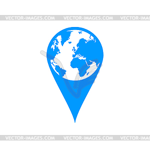 Pictograph of globe. Map pointer - color vector clipart