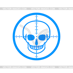 Crosshair icon with skull - vector clipart
