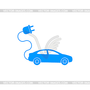 Electric car icon. Flat design style - royalty-free vector clipart