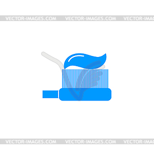 Toothbrush icon. Flat design style - vector image