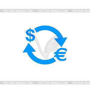 Money convert icon. Euro Dollar - vector image