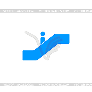 Escalator icon. Flat design style - vector clip art