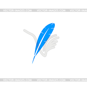 Feather Icon. Flat design style - color vector clipart