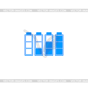 Set of battery charge level indicators - vector clipart