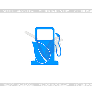Gas station with leaves icon - vector clip art
