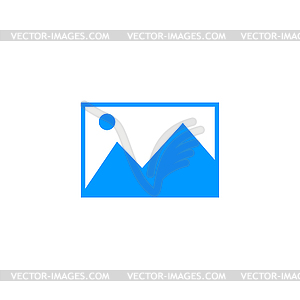 Photo picture web icon in flat style - vector clip art