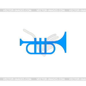 Trumpet icon. Flat - vector clipart