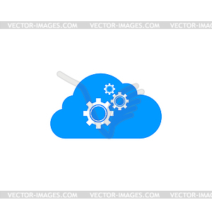 Cloud with gears - royalty-free vector clipart