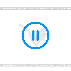 Pause flat web icon - vector clipart
