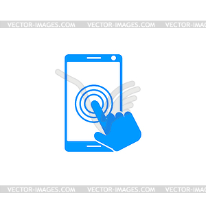 Touch screen smartphone icon - vector clipart