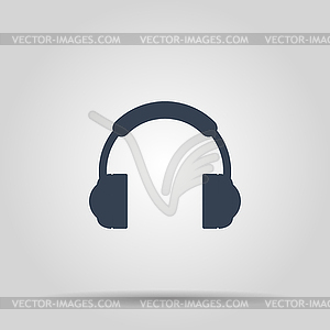 Headphone icon Flat - vector image