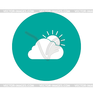 Sun cloud icon - vector image