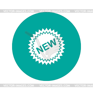 Flat New label icon, - vector clipart