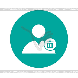 User icon trash - vector clipart