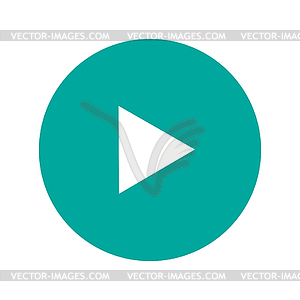 Play Flat Icon - royalty-free vector clipart