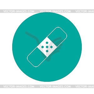 Plaster icon. Flat design style - vector image