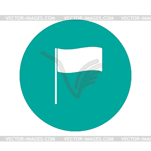 Flag icon. Location marker symbol. Flat design style - royalty-free vector image