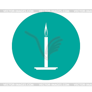 Candle icon. Flat design style - vector clipart