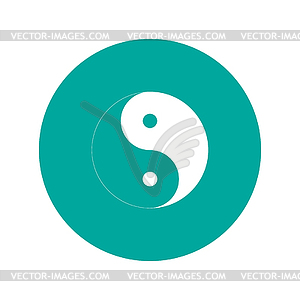 Yin Yang Symbol - Black and White  - vector image