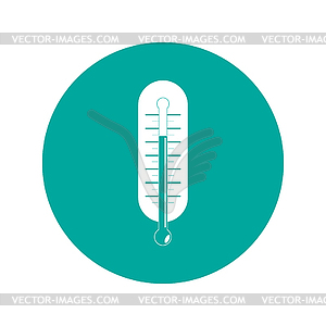 Flat style with long shadows, thermometer icon  - vector image