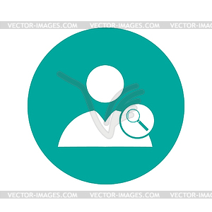 Magnifier - User icon - vector image