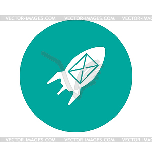 Rocket with an icon - stock vector clipart
