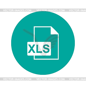 Значок XLS. Квартира стиль дизайна - векторная графика