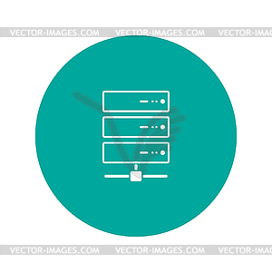 Computer Server icon, flat design - vector image