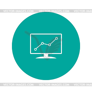 Computer monitors with different graphs - vector clipart