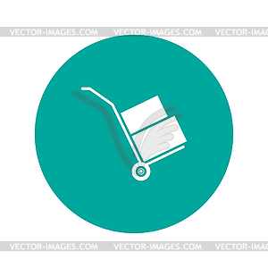 Wheelbarrow for transportation of cargo, web icon - vector clipart