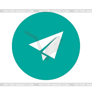 Paper airplane icon - vector image