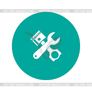 Tools and piston Icon. Service simbol. Repair singn - vector clipart