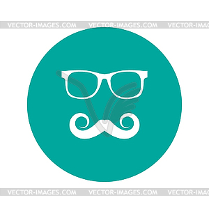 Mustache and Glasses icon - vector clip art