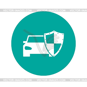 Car shield icon. Flat - vector clip art