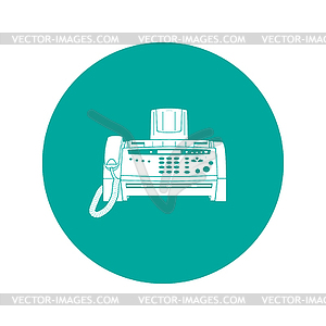 Fax machine. Flat design style - vector clipart