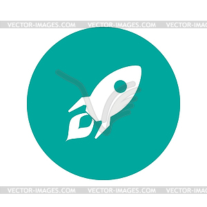 Rocket icon. Flat design style - vector clipart