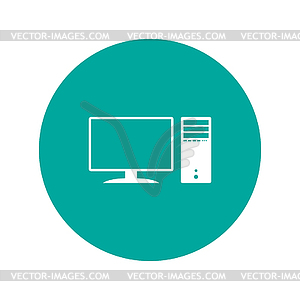 Computer icon. Flat design style - vector image