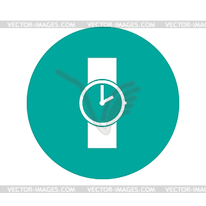 Wristwatch icon. Flat design style - vector clipart