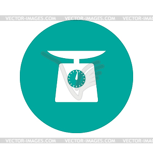 Kitchen scale icon - vector clip art