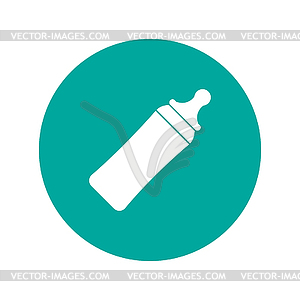 Детские значок бутылка молока - - цветной векторный клипарт
