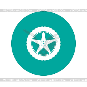 Car wheel icon - color vector clipart