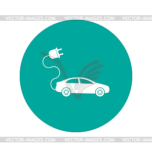 Electric car icon. Flat design style - vector image