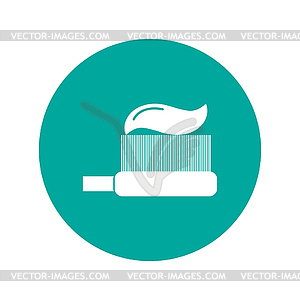 Toothbrush icon. Flat design style - vector image