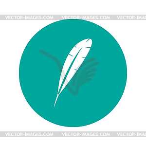 Feather Icon. Flat design style - stock vector clipart