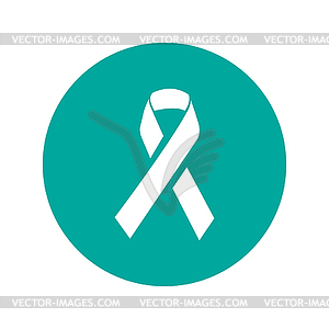 AIDS awareness ribbon sign or icon - vector image