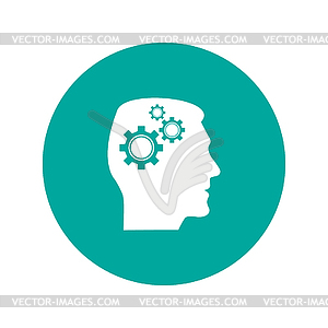 Пиктограмма передач в голову - векторный клипарт / векторное изображение
