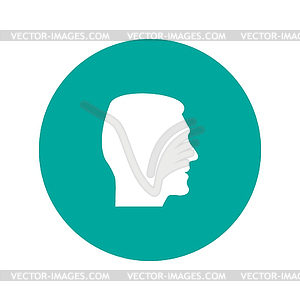 Head icon. Flat design style - vector EPS clipart