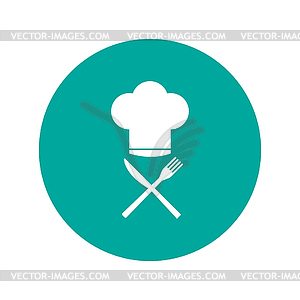 Chef hat with cutlery, - vector image