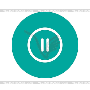 Pause flat web icon - vector clipart